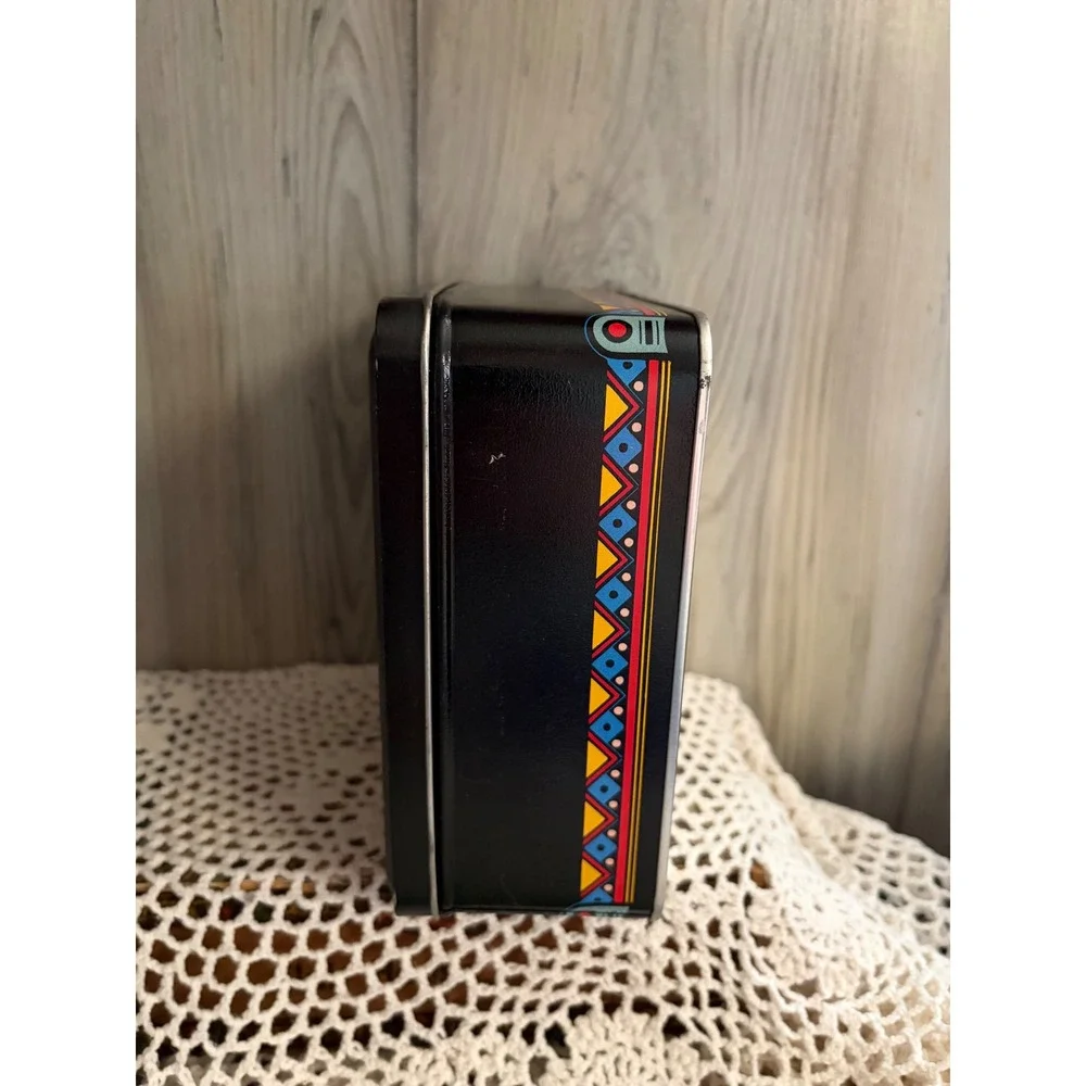 Vintage Cowboy Boot Metal Storage Tin Western Southwestern Collectible Box 6x6
